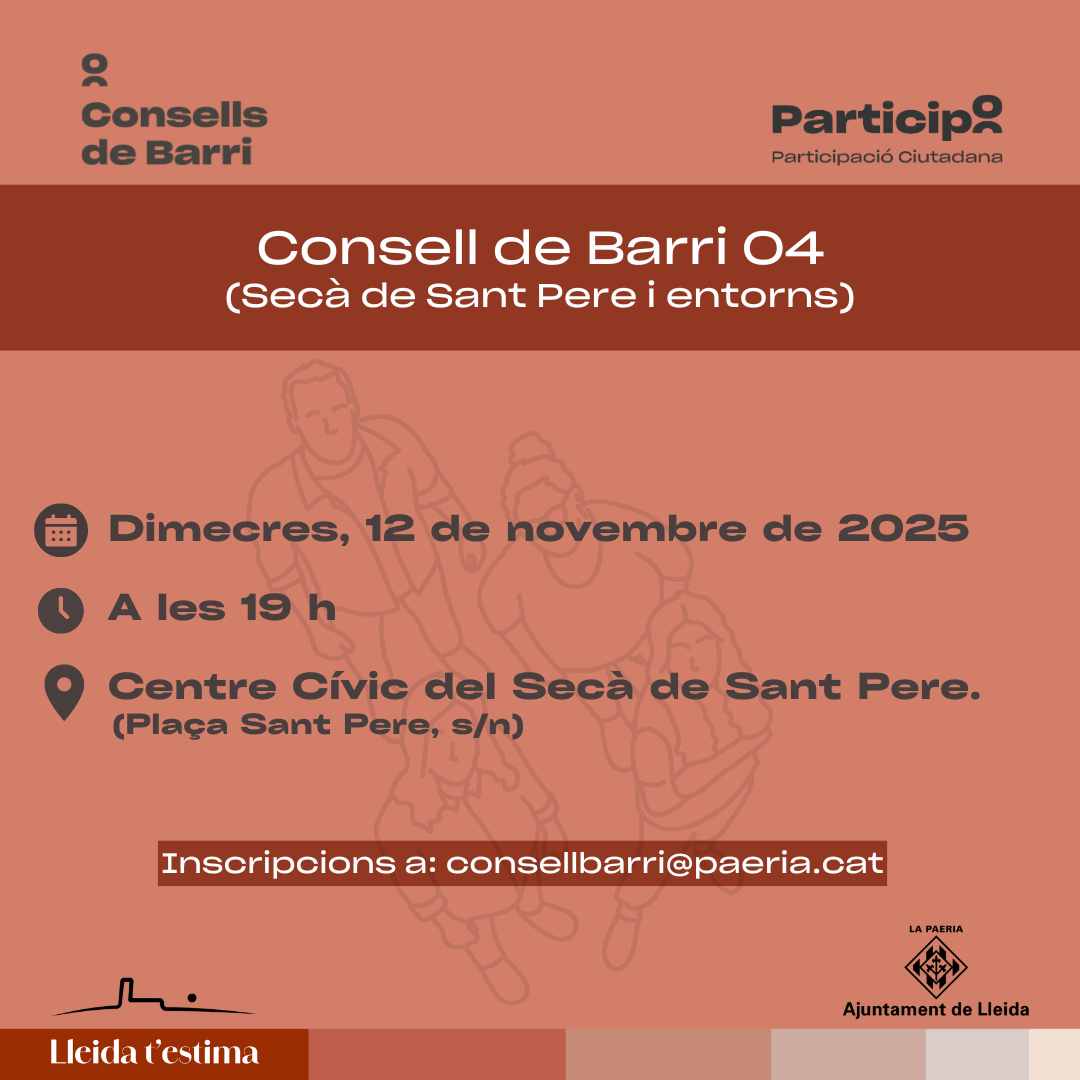 Convocatòria de l'Assemblea Plenària del Consell de Barri 04 ( Secà i entorns)